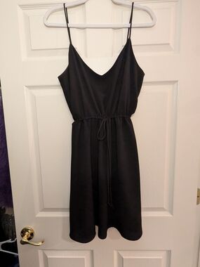 Envii Black Ubel Strap Dress Casual Drawstring Mini L